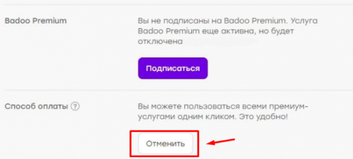 раздел платежей на баду